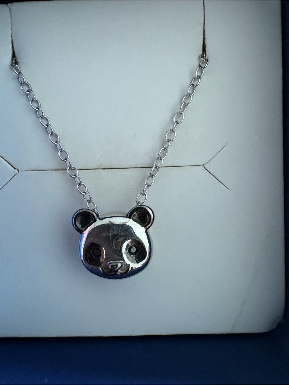 Sterling-Style Silver Panda Face Necklace - Cute Panda Pendant